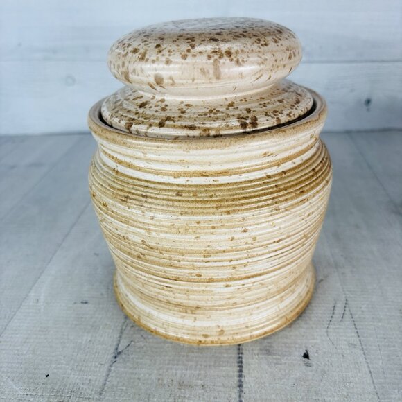 Vintage GT Mark 600/111 Speckle Rustic Farmhouse Canadian Stoneware Canister Jar - Picture 2 of 16